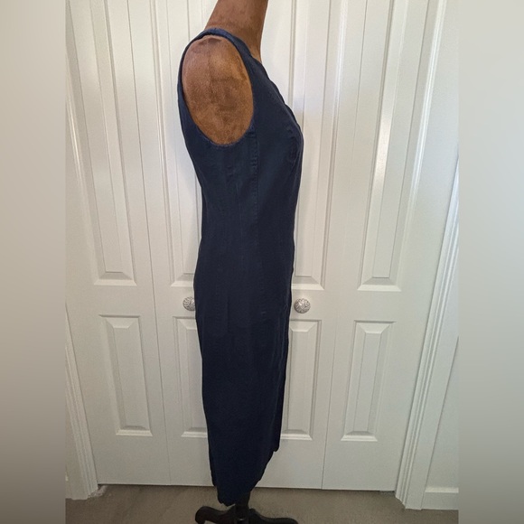 Banana Republic Navy Scalloped Hem V-Neck Dress size 4 - Picture 8 of 11